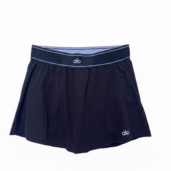 NWT Alo Yoga Black Match Point Tennis Skirt - Size Medium - Picture 2 of 8
